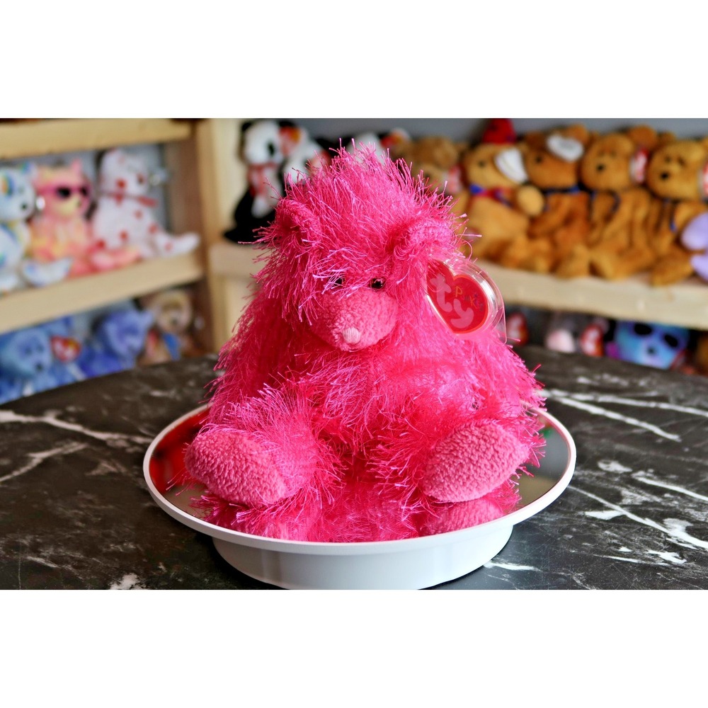 TY‎ Beanie Punkies - Shockers the Pink Bear | MWMT | Vintage | Rare